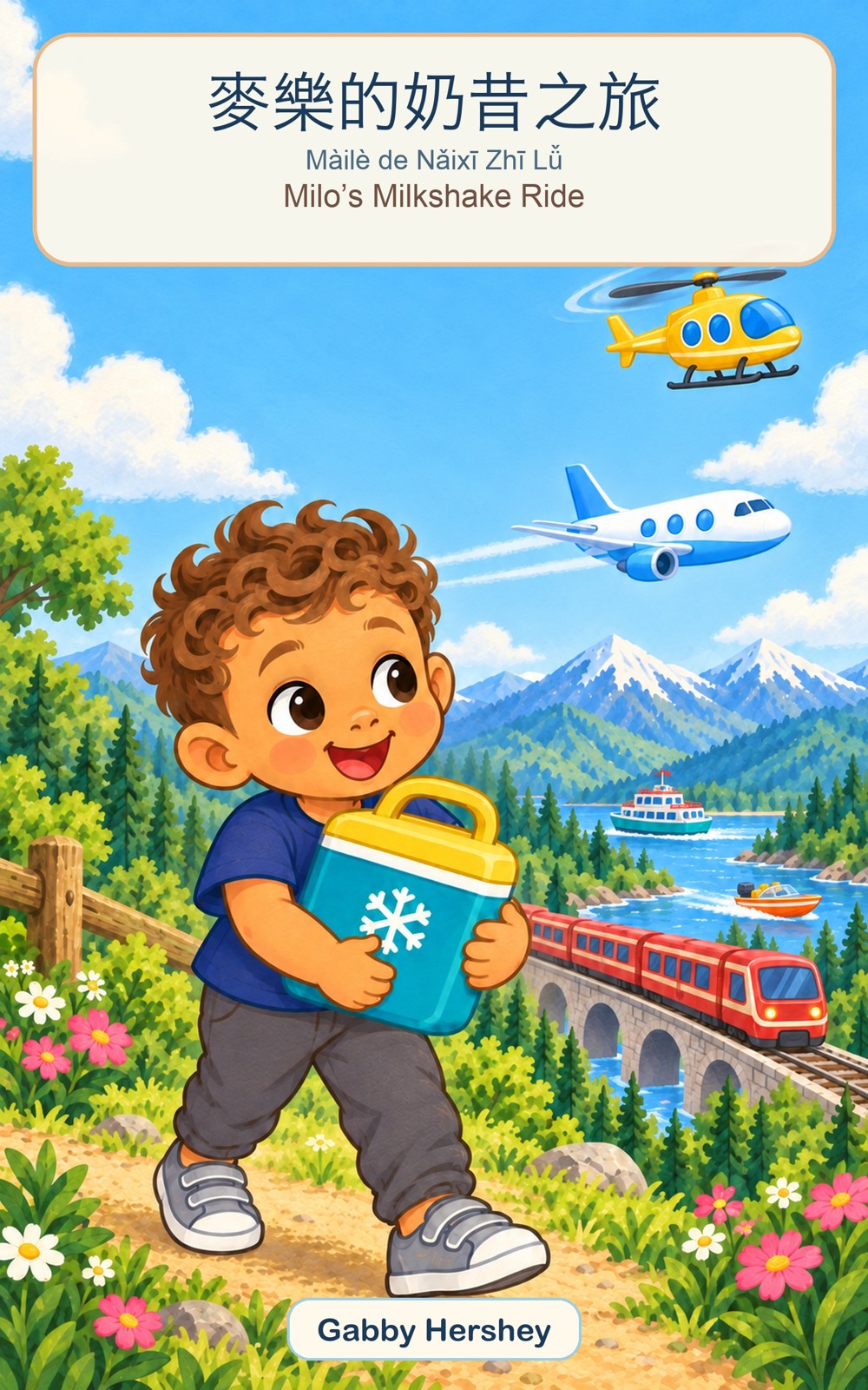 Milo’s Milkshake Ride bilingual book cover